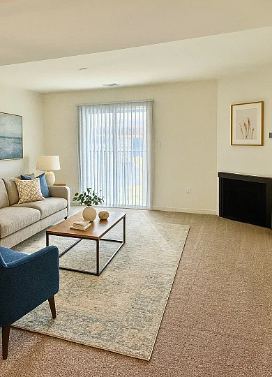 living room with fireplace