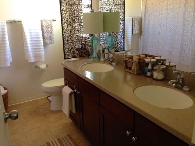 3-bedroom new two story townhome, master bath with double sinks