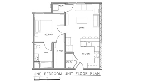 Timbers One Bedroom Floor Plan | Fort Drum Housing