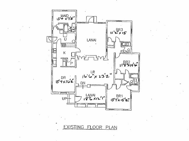 4-bedroom historic stucco on Wheeler, 2500 sq ft, floor plan