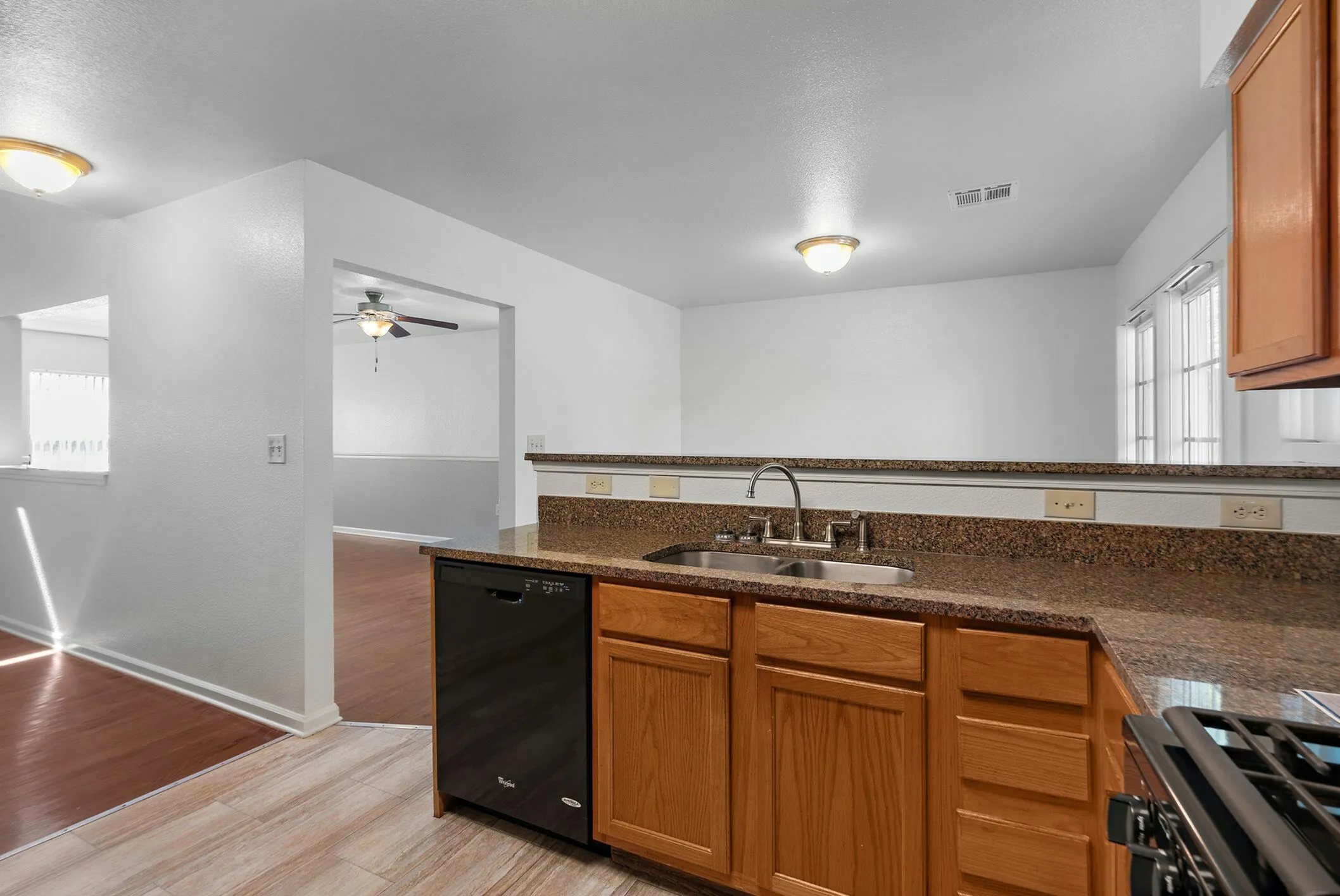 Open kitchen allows for entertaining