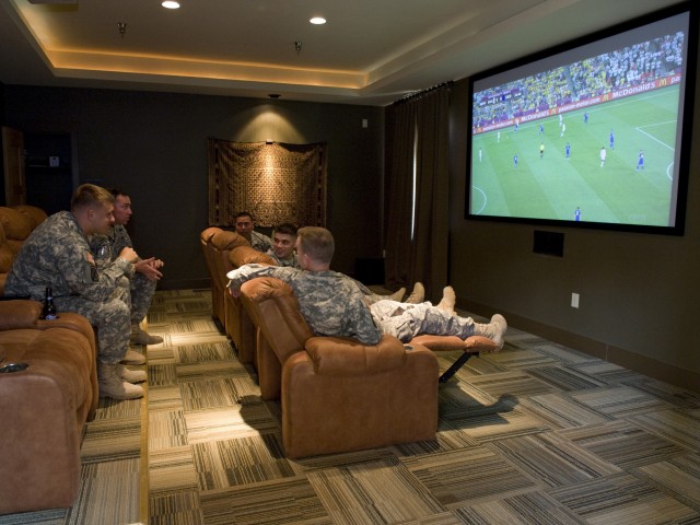 Soldiers in theater room