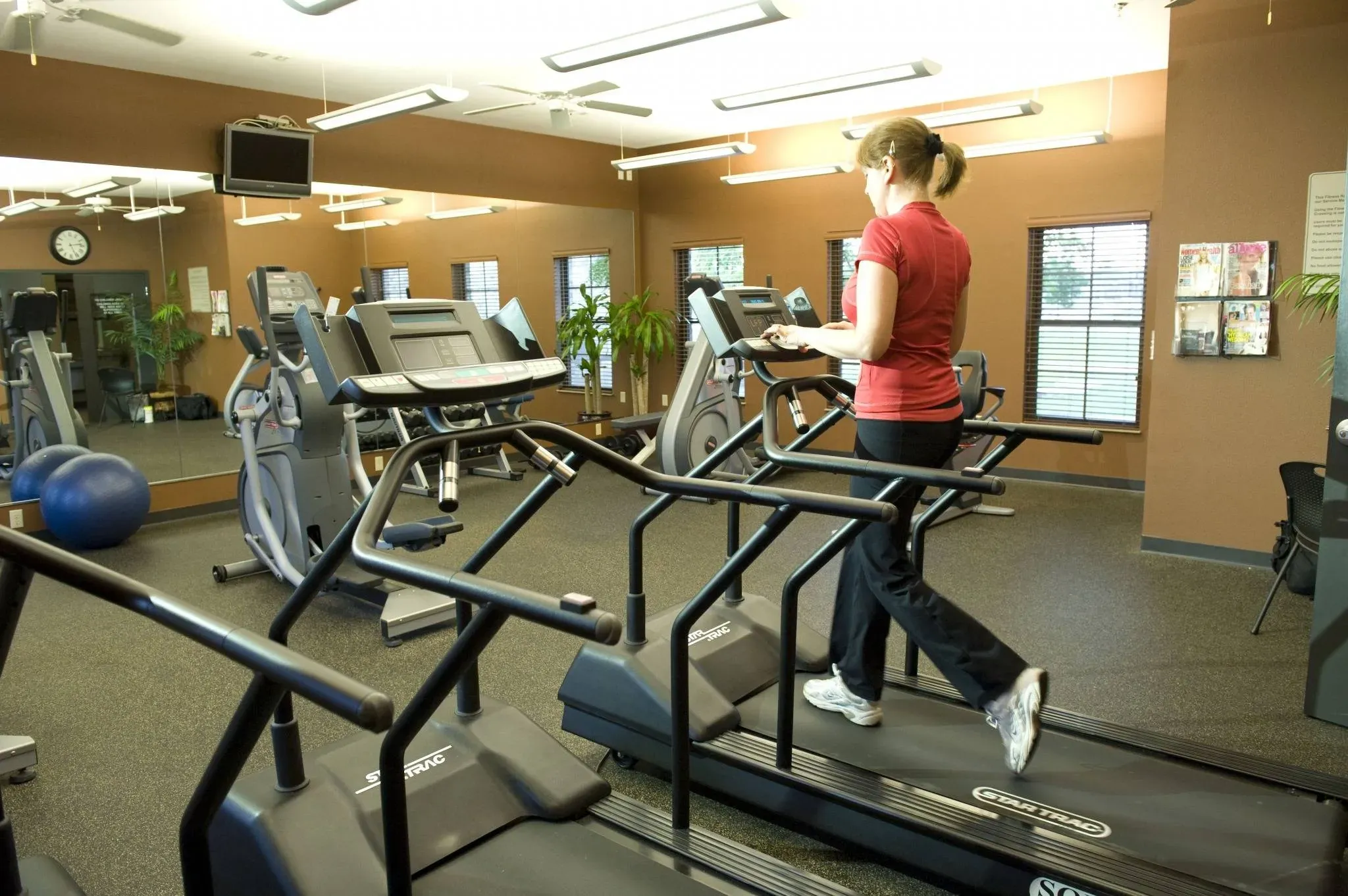 Women working out in fitness center