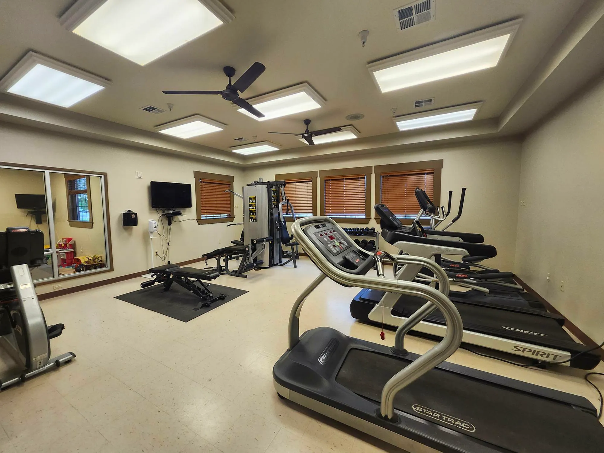 Fitness equipment in fitness center