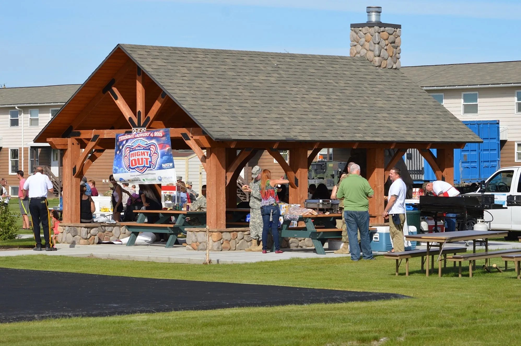 people under barbeque pavilion