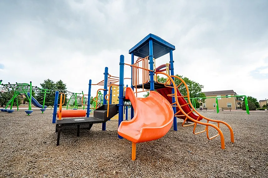 Child playing on playground