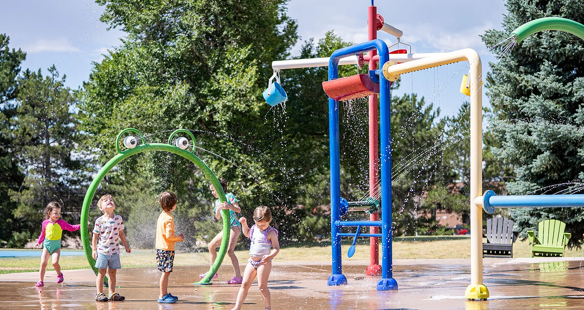 kids playing at splash pad