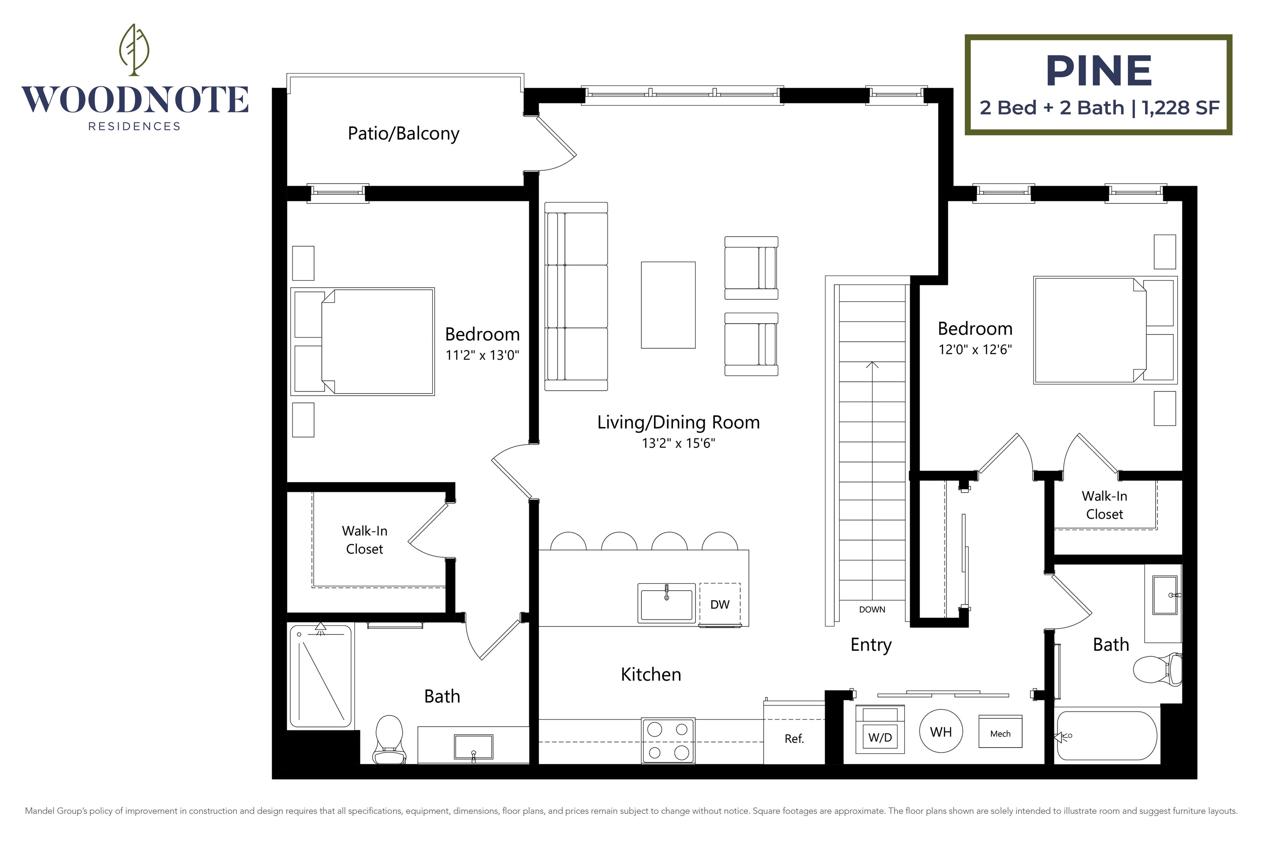 Pine 2 Bed Apartment Woodnote Residences