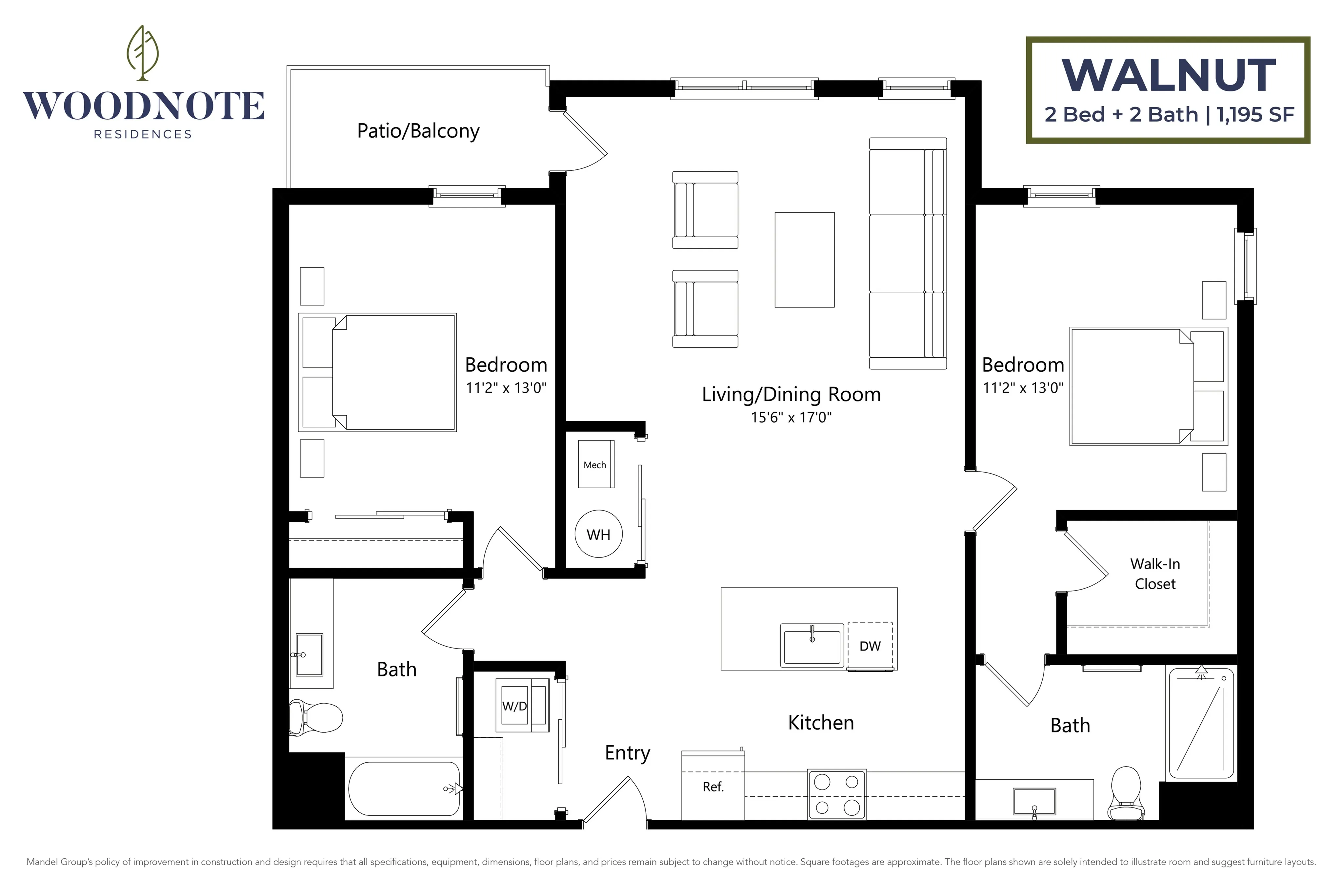 Walnut 2 Bed Apartment Woodnote Residences
