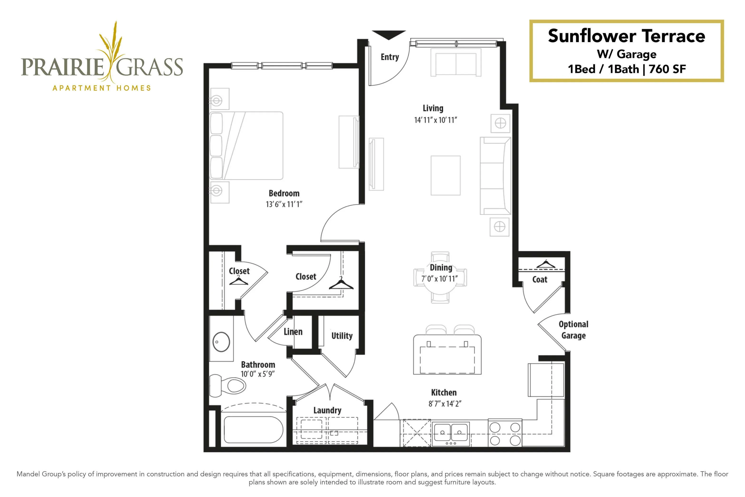 Sunflower Terrace w/ Garage