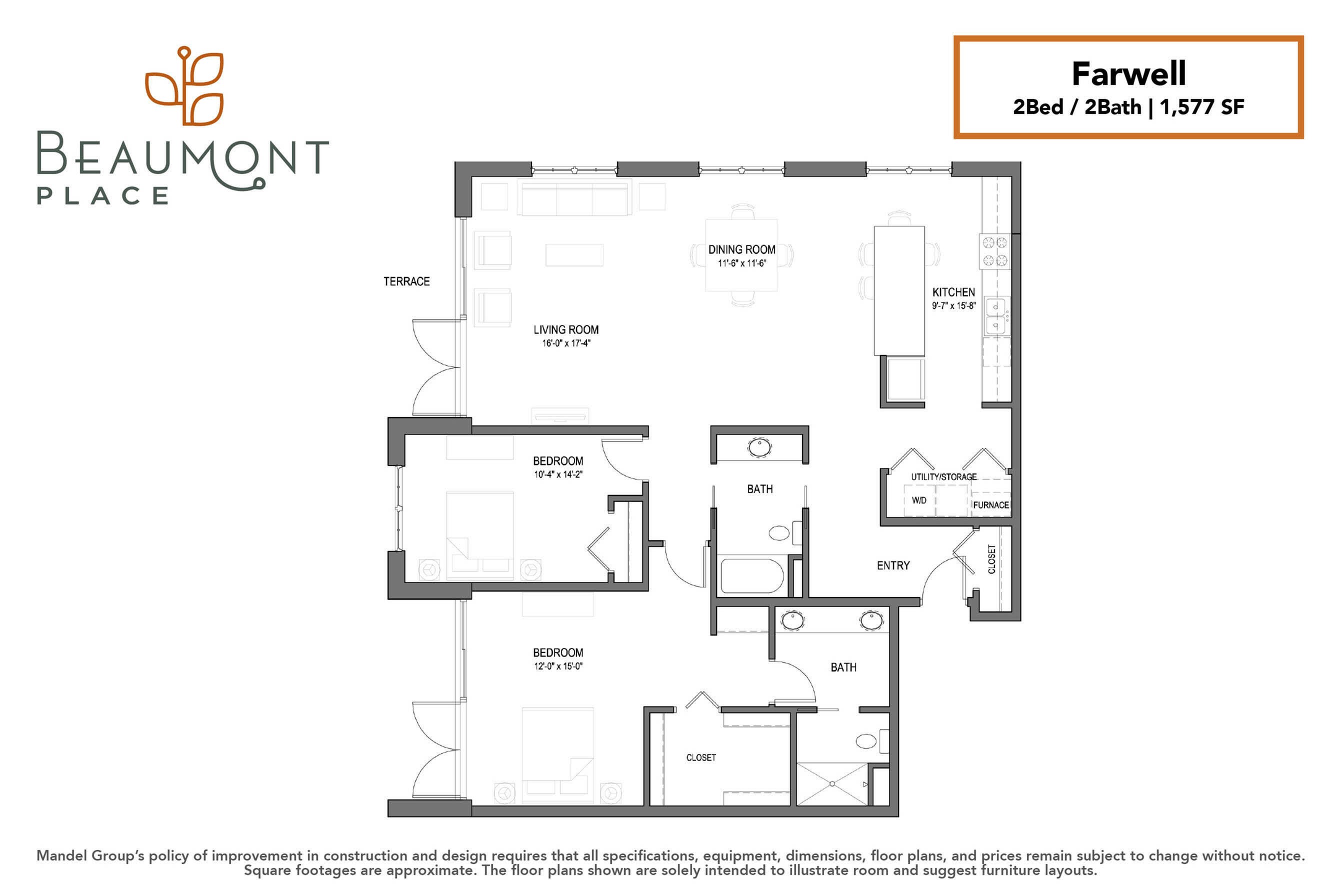 Farwell 2 Bed Apartment Beaumont Place Apartments