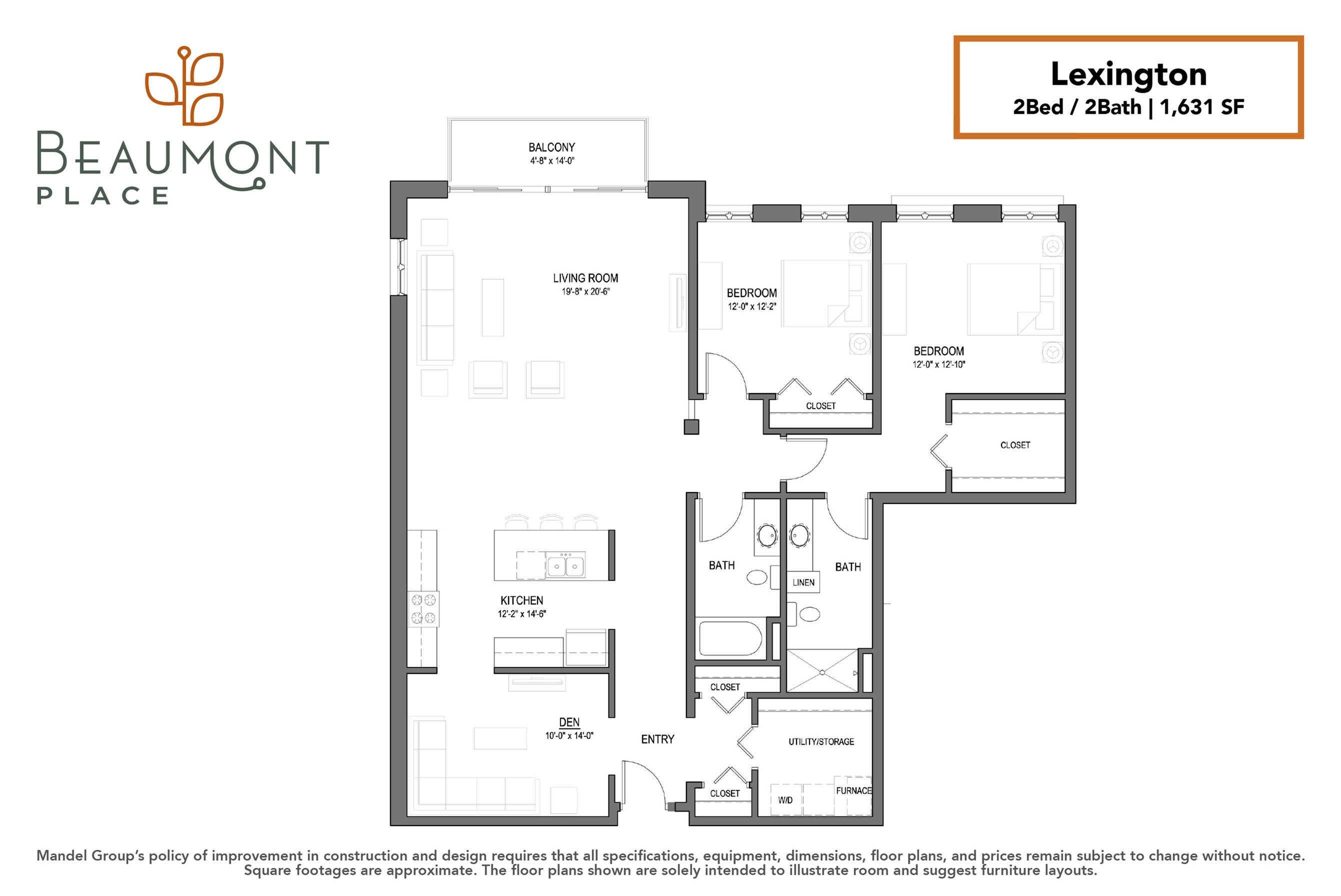 Lexington 2 Bed Apartment Beaumont Place Apartments