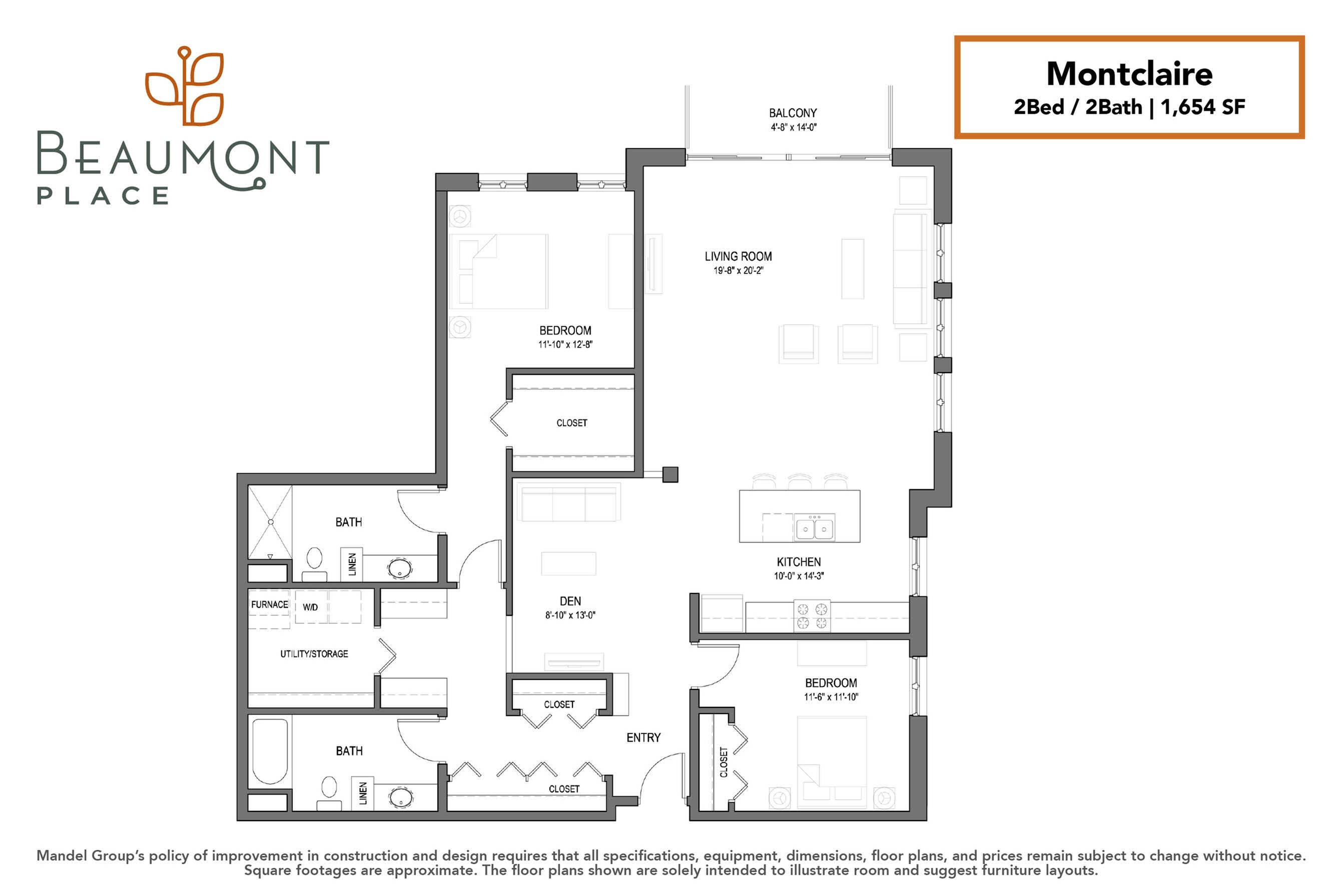 Montclaire 2 Bed Apartment Beaumont Place Apartments