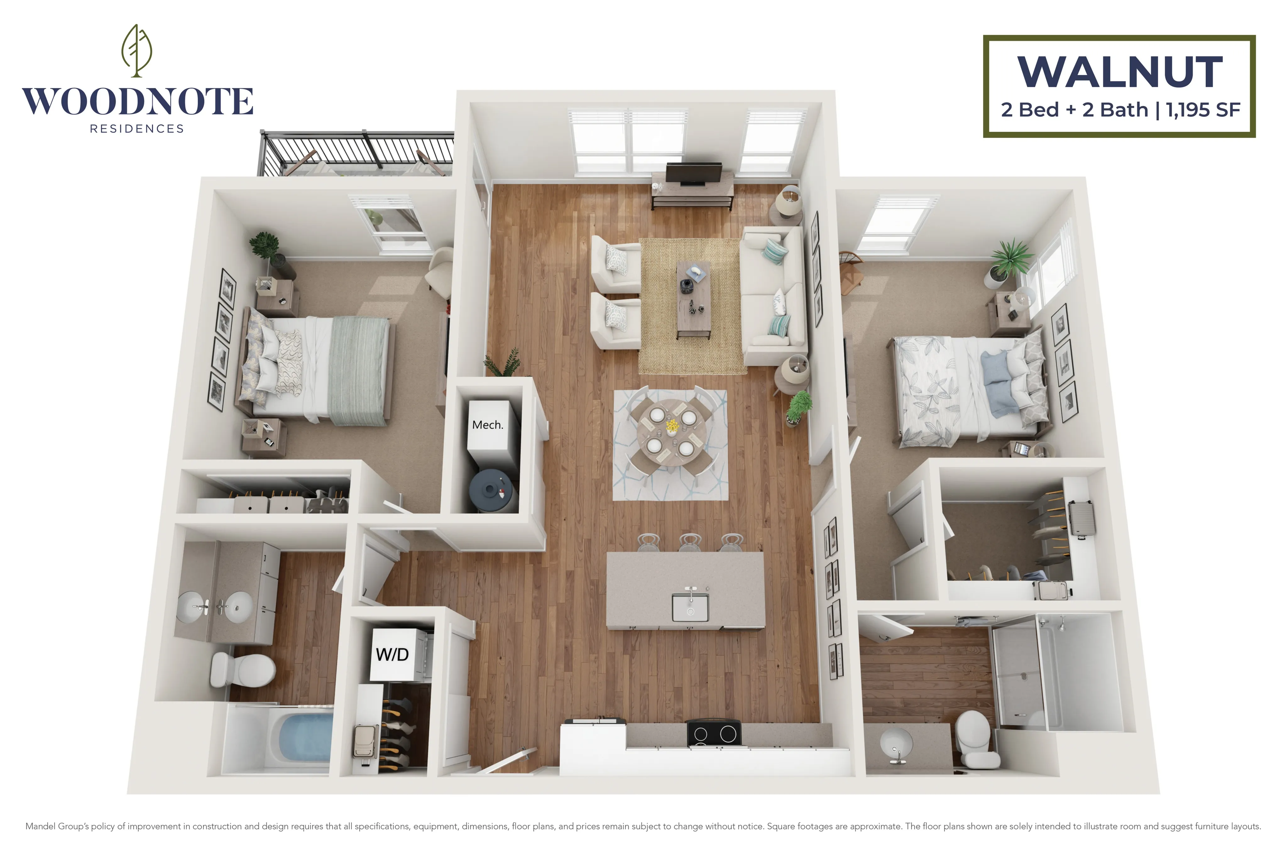Walnut 2 Bed Apartment Woodnote Residences