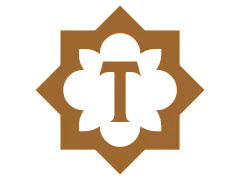 Elegant brown logo with an intricate star-shaped design enclosing a bold letter T.