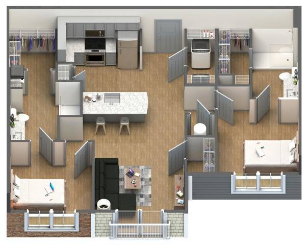 2x2 Floor plan