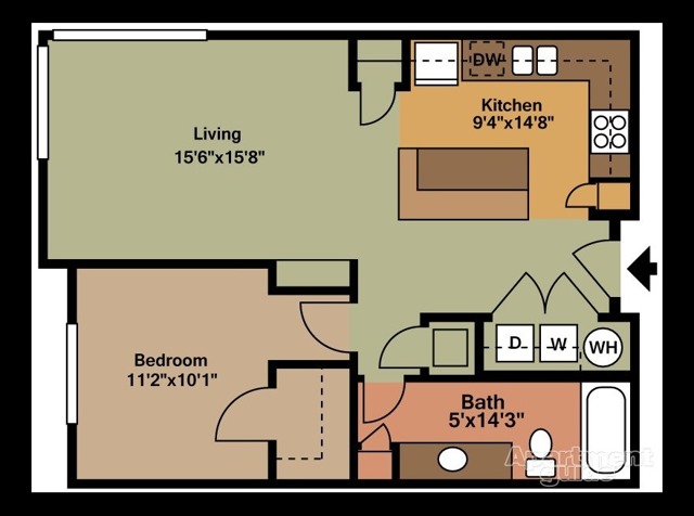 1 bedroom - 1 Bathroom
