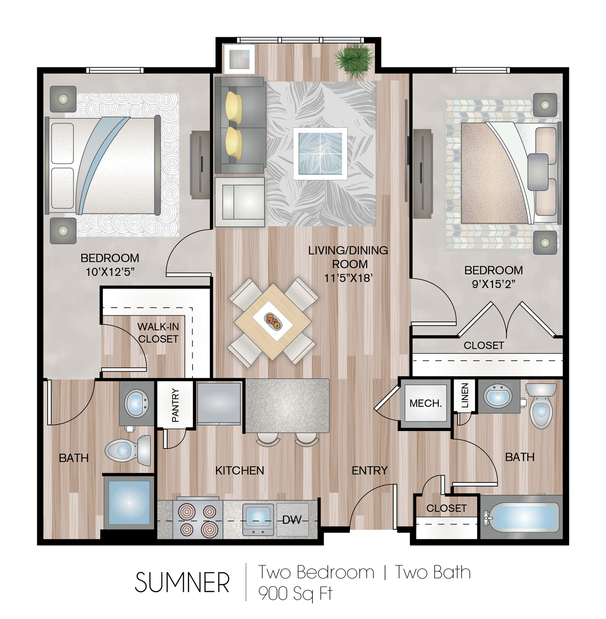 900 Square Feet