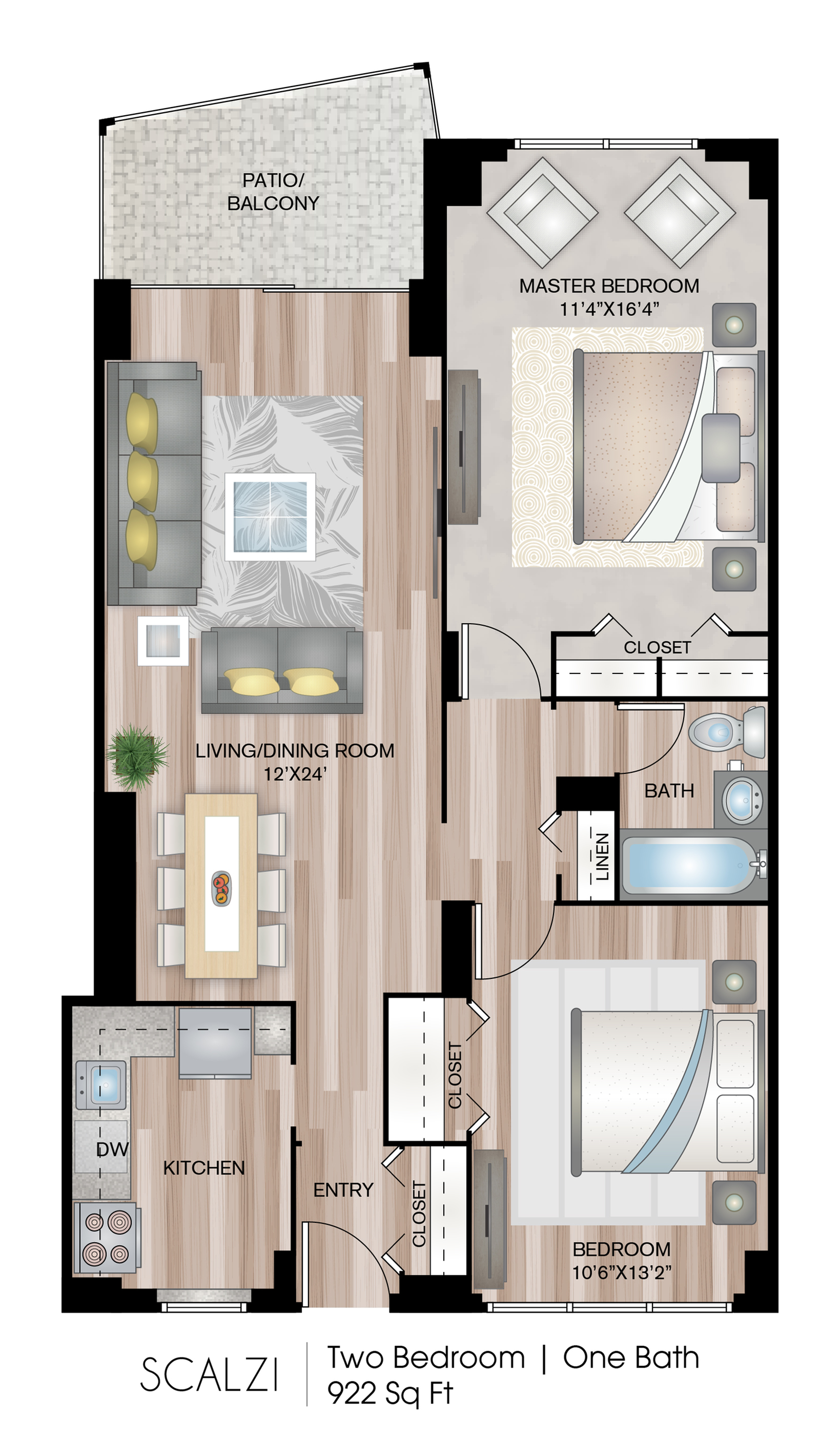 Two Bedroom Floor Plan