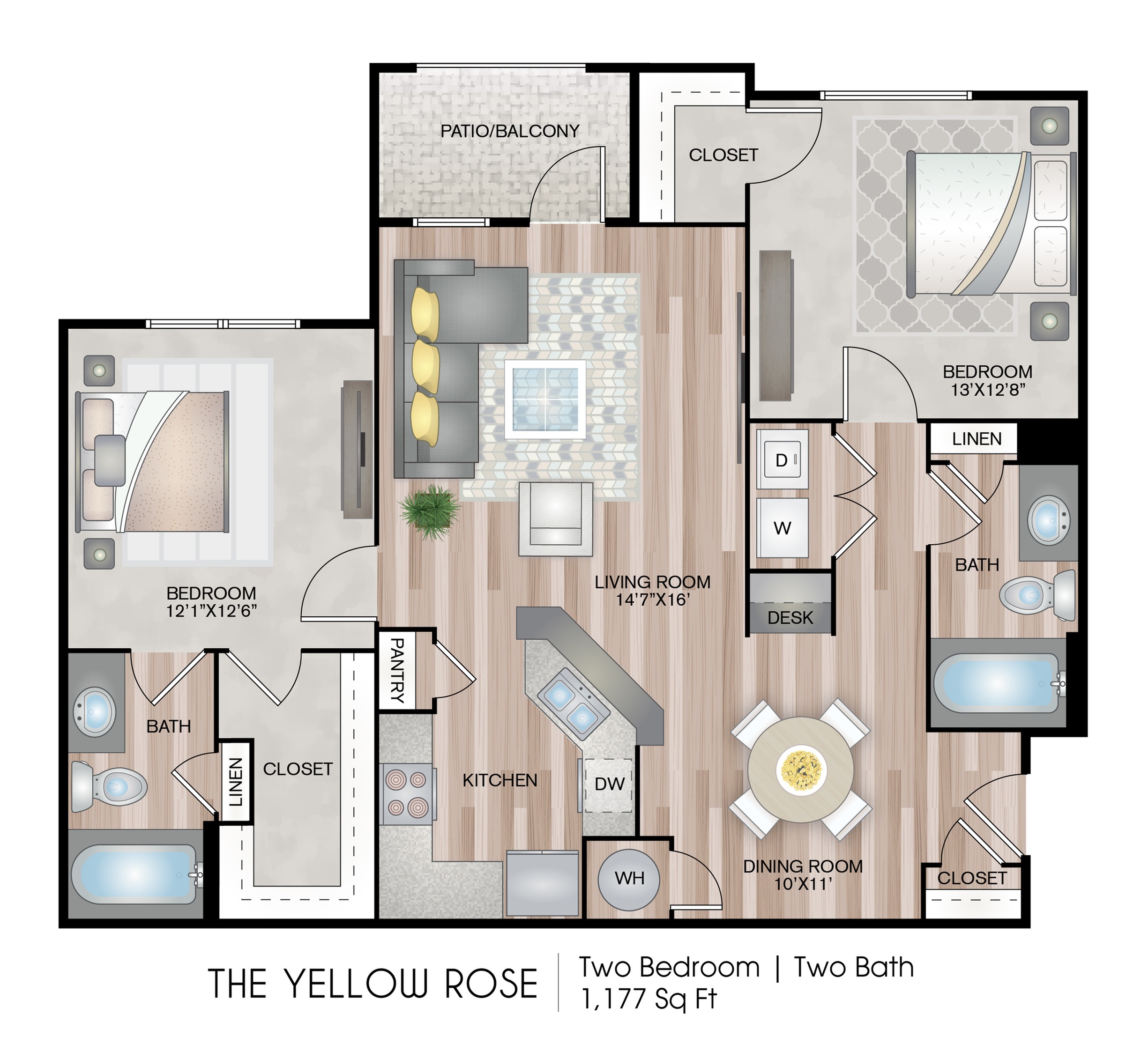 The Yellow Rose - Premium Upgrade | 2 Bed Apartment | Carrington Park