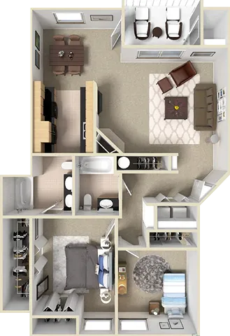 Gold C 3D Floor Plan