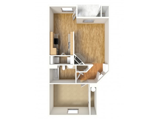 Cypress - 1/1 - First, Second, Third Floors - 721 SF