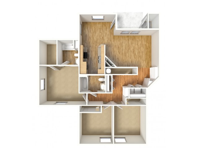 Sequoia - 3/2 - First, Second, Third Floors - 1,306 SF