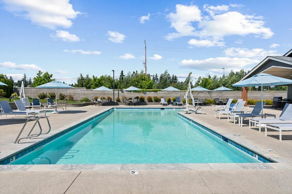 pool with lounge seating