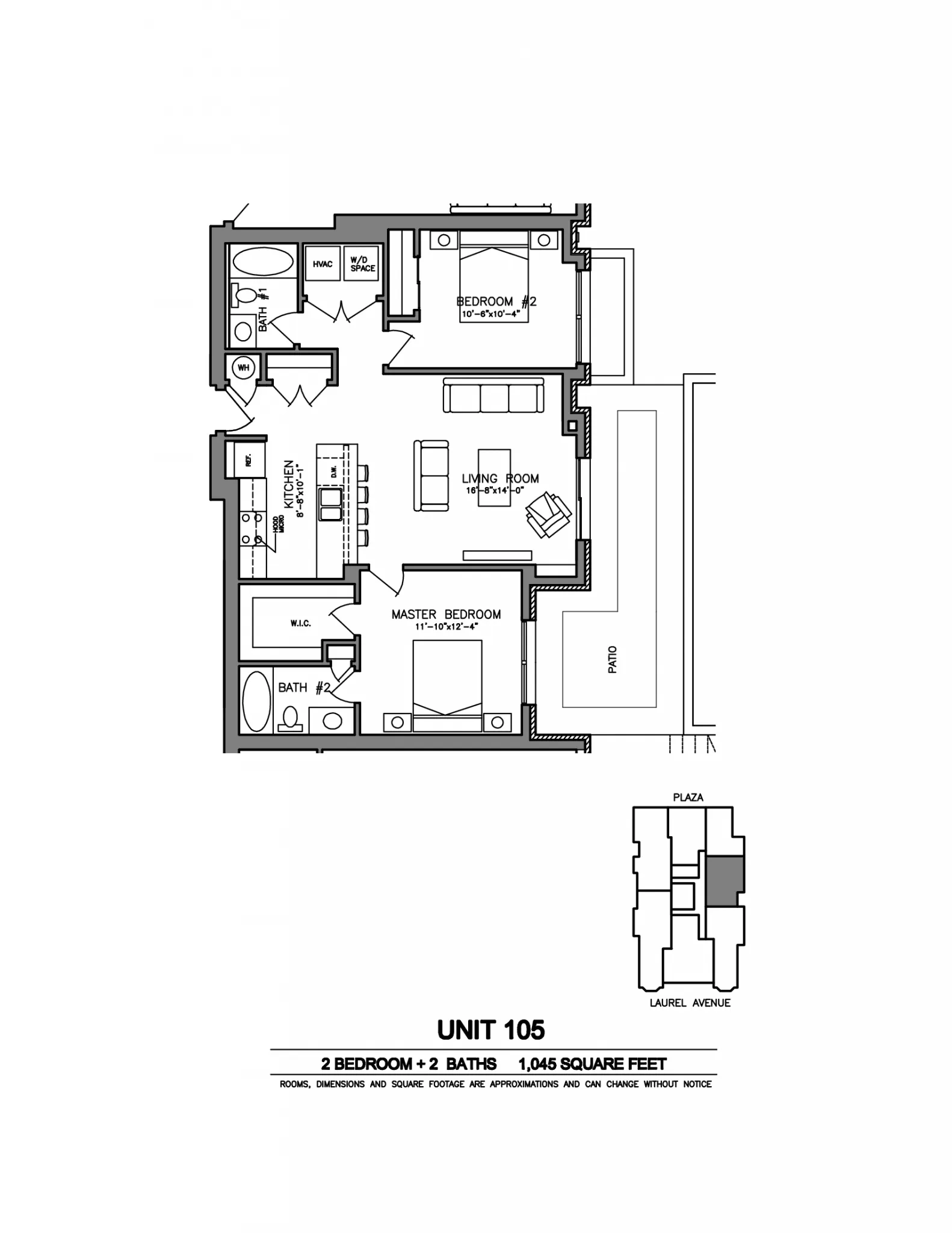 Laurel Apartments - 2 Bedrooms  2 Baths (2A)