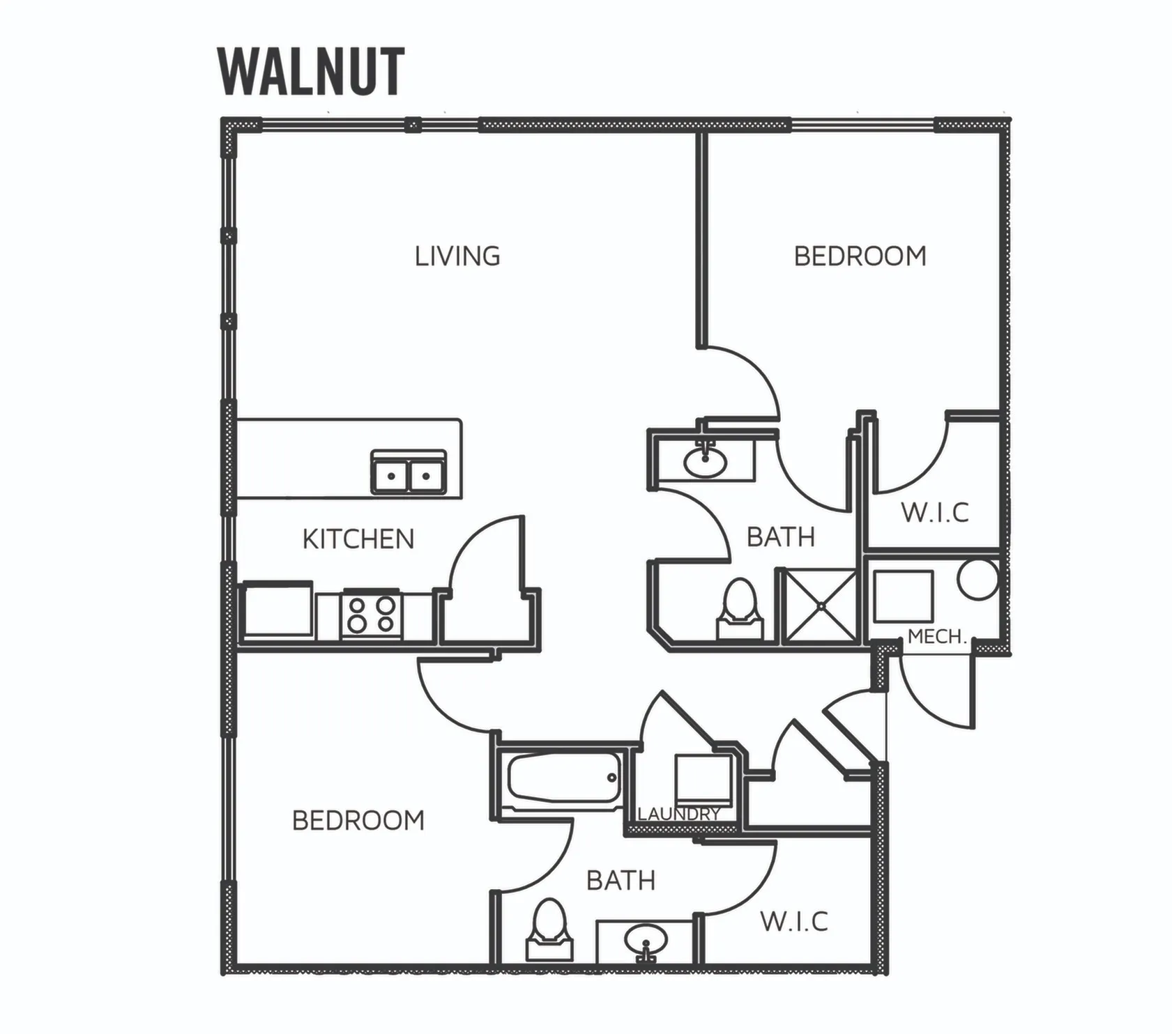 Walnut 2 Bed Apartment Moda Glenwood