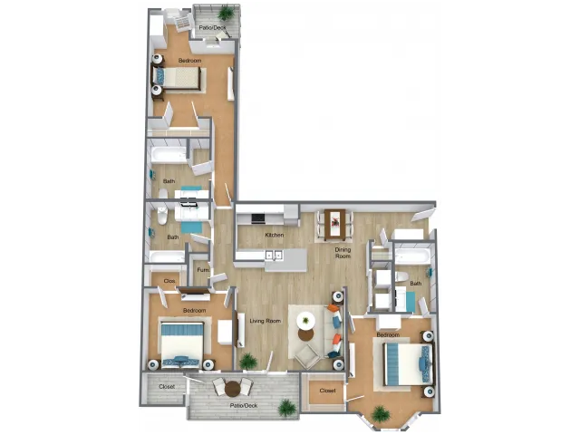3 BEDROOM 3 BATH APARTMENT