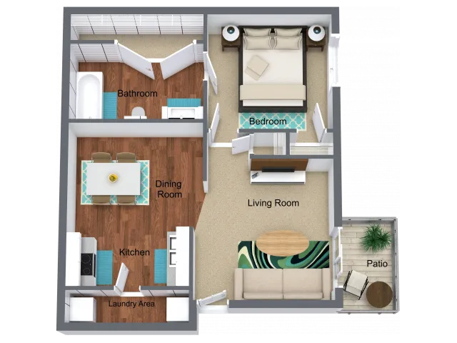 1 Bed - 1 Bath - 680 sq. ft.