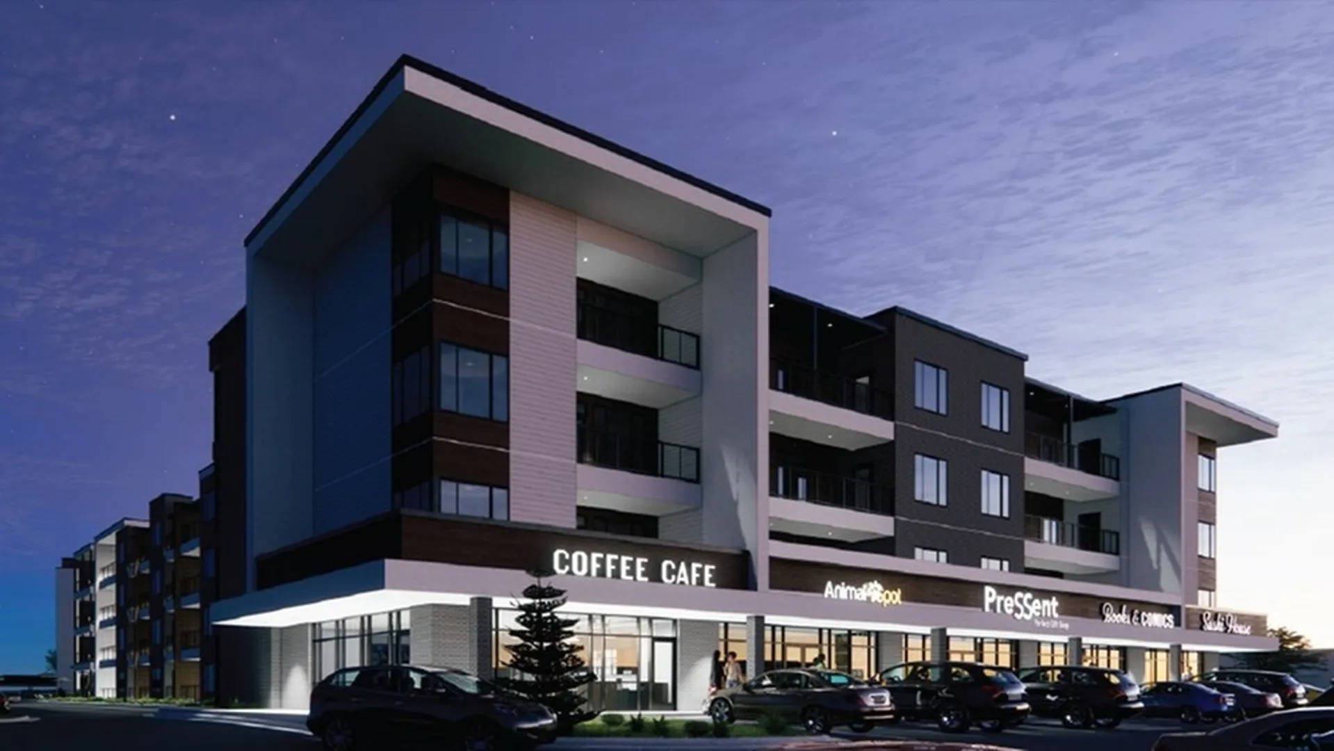 The Crescent Apartments exterior rendering