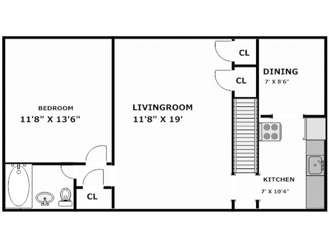 1 BR Floorplan