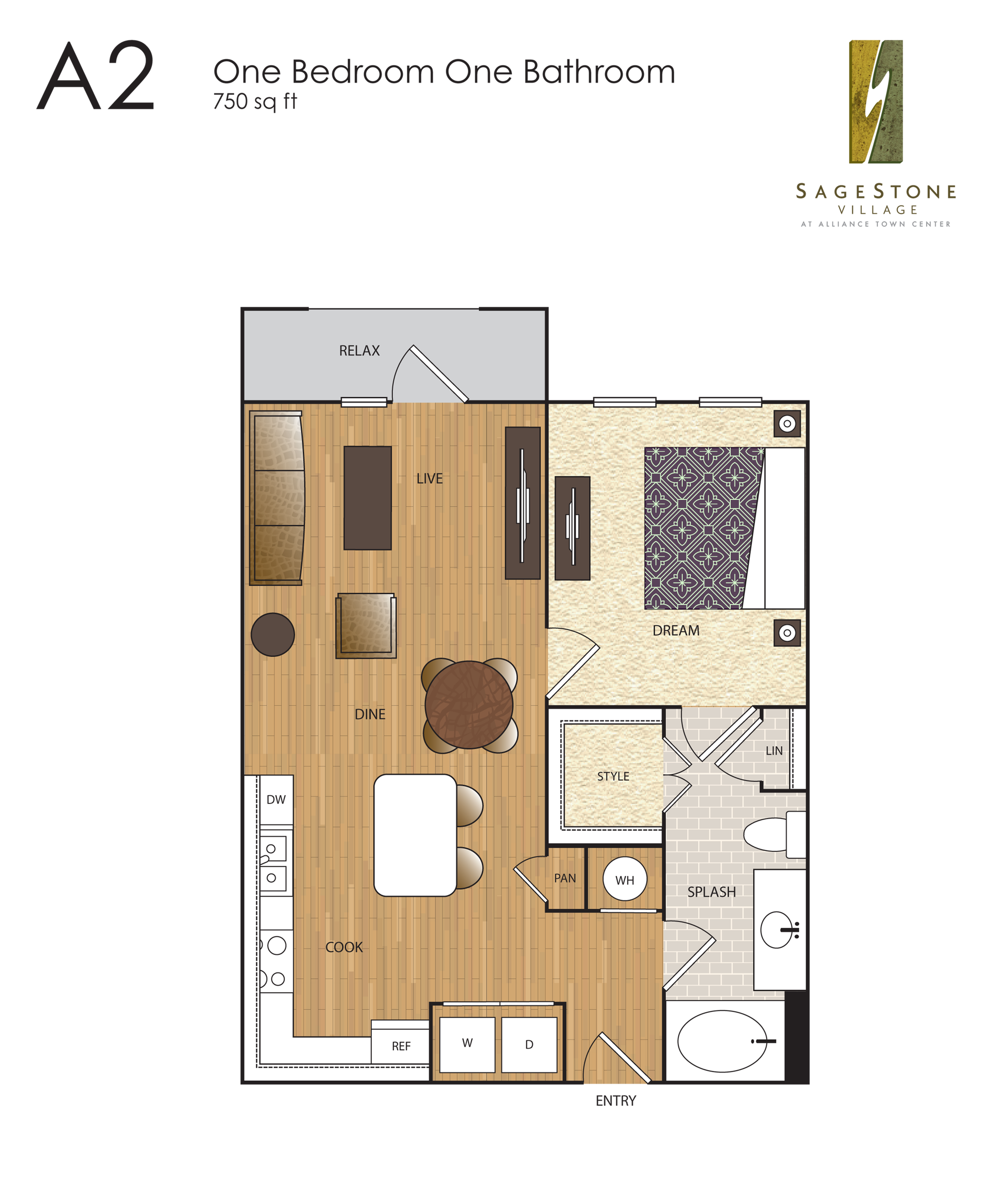SageStone Village - A2 1 BR / 1 BA