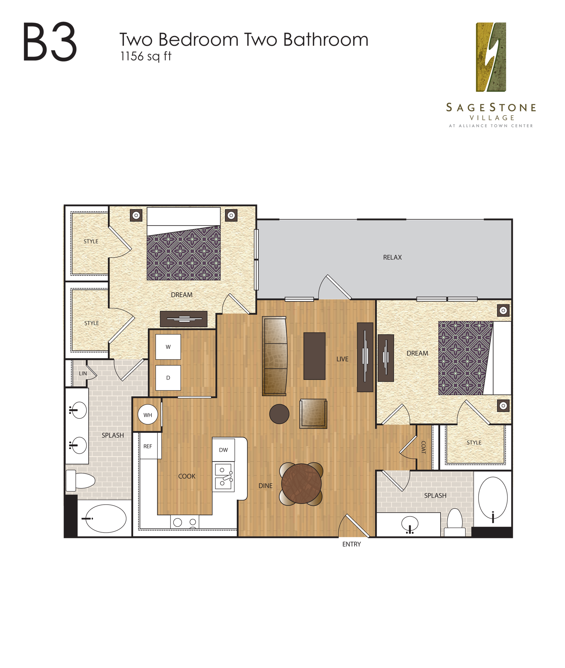 SageStone Village - B3 2 BR / 2 BA