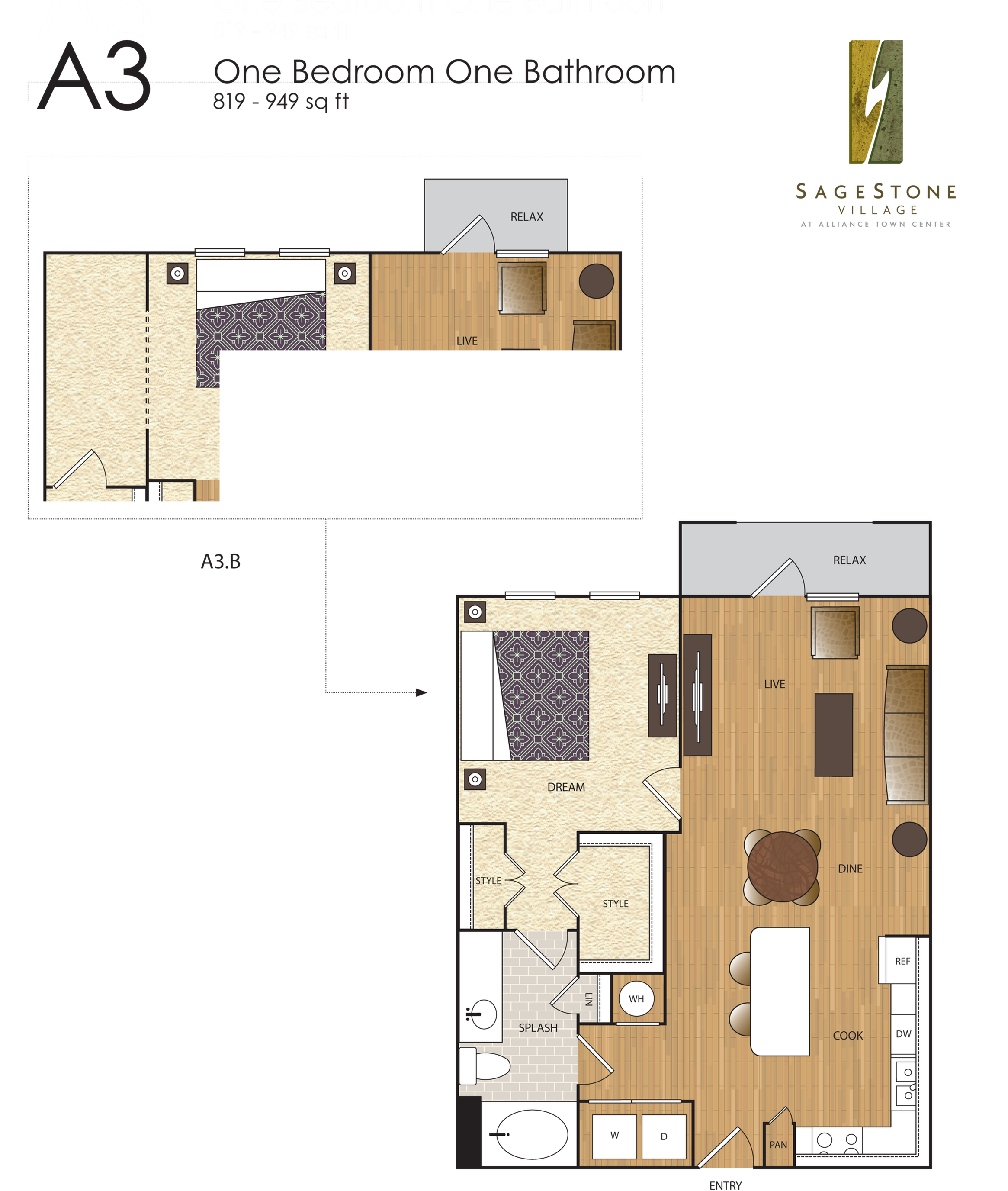 SageStone Village - A3 1 BR / 1 BA