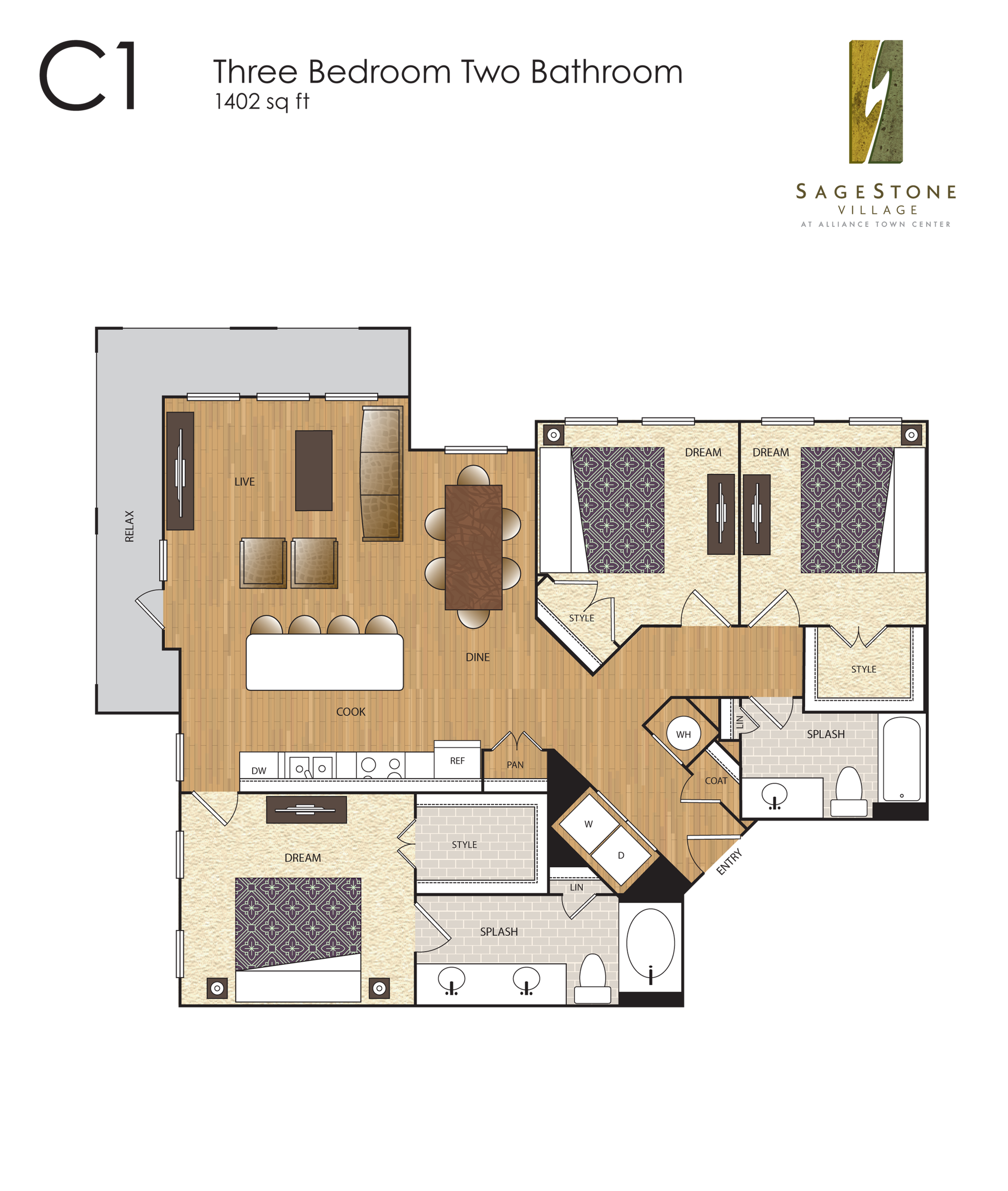 SageStone Village - C1 3 BR / 2 BA