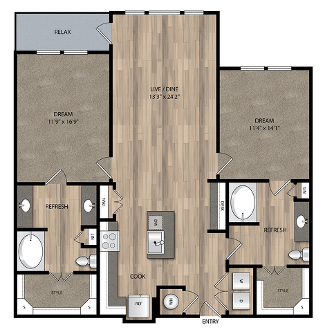 B3 Alt 1 | 2 Bed Apartment | The Casey at Frisco Station