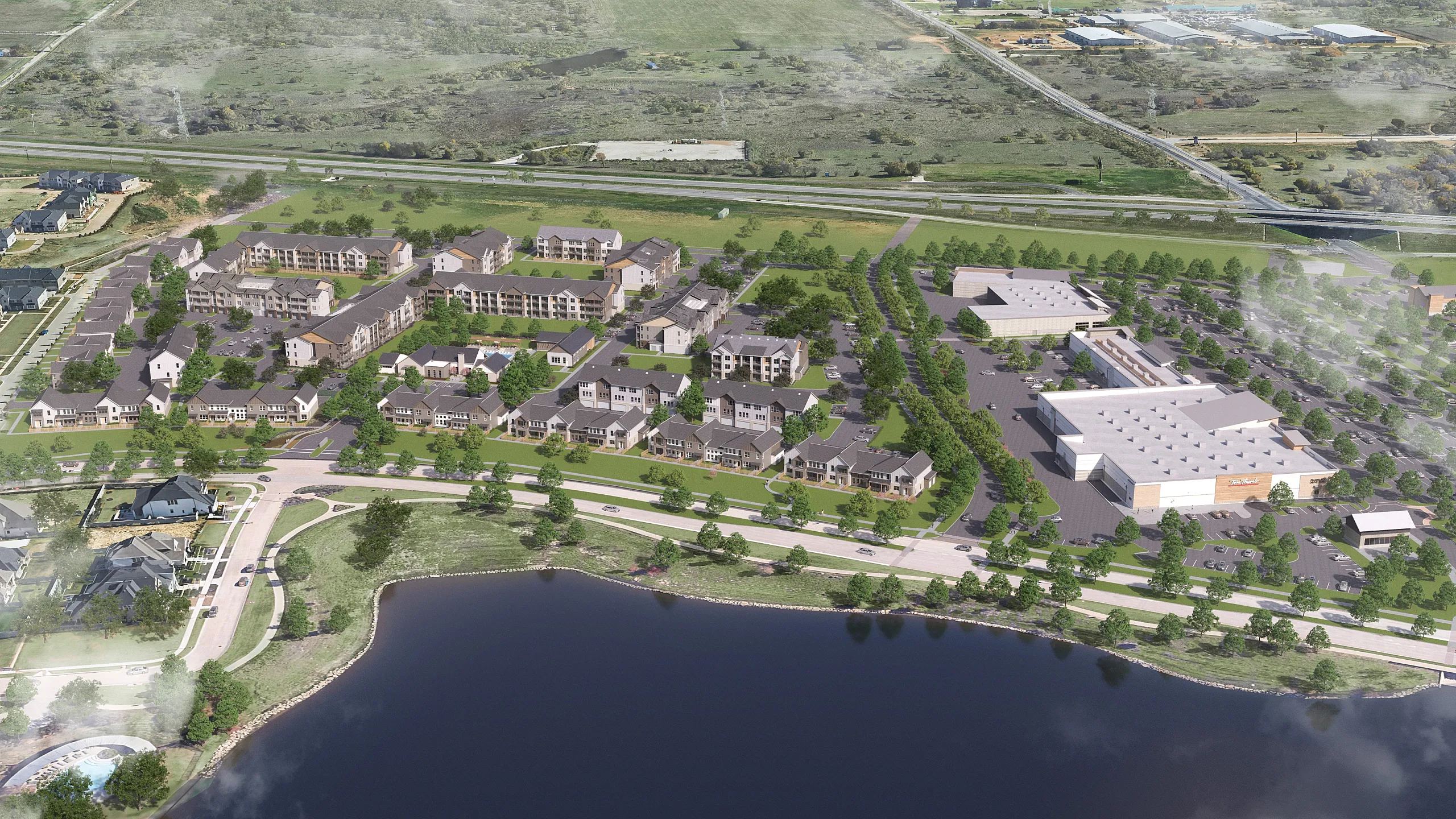 Breathtaking aerial view of Harvest House.