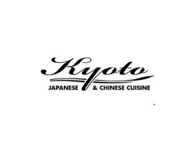Kyoto is written in cursive and underlined with the words japanese & chinese cuisine underneath.