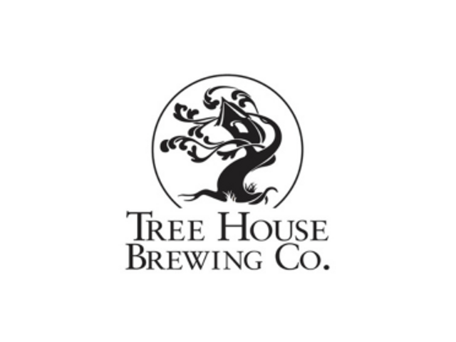 The tree house logo with a circle around it and underneath it says Tree House Brewing Co.