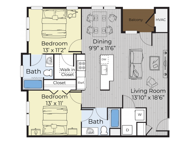 two bedroom annex floor plan
