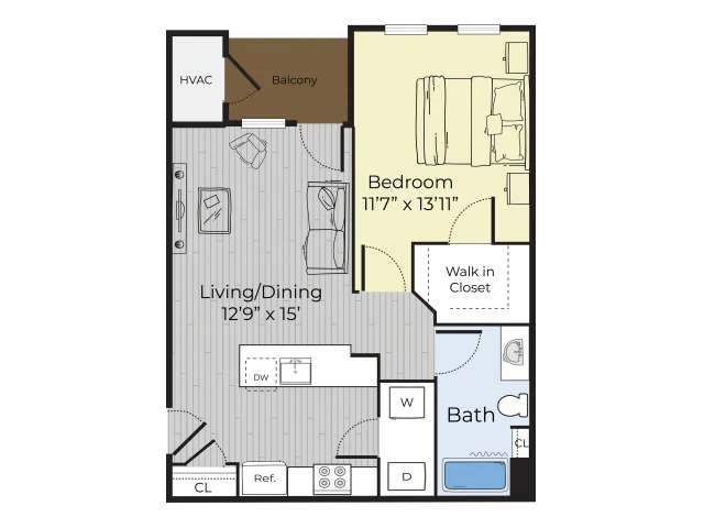 One Bedroom Annex floor plan