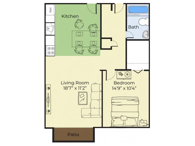 1 Bed Floor Plan