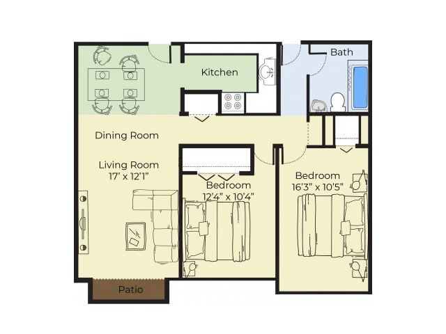 2 Bed Deluxe Floor Plan