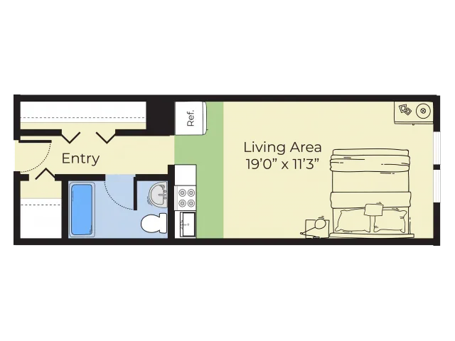 Studio Floor Plan | Apartment Complex In Nashua Nh | Pheasant Run Apartments