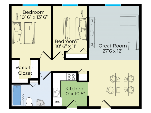 Two Bedroom Deluxe Floorplan