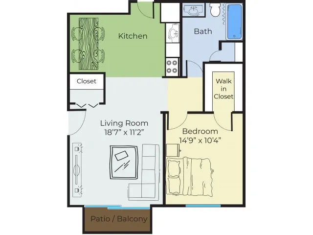 One Bedroom Floorplan