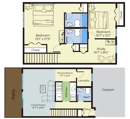 Floor Plan 1 | Apartments For Rent Falmouth Maine | Foreside Estates